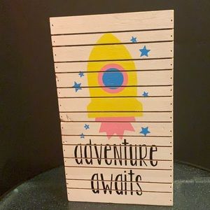 **FINAL PRICE** Adventure Awaits wooden picture-Kids Room